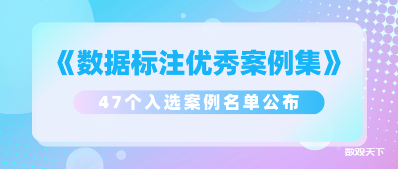 《数据标注优秀案例集》47个入选案例名单公布-数观天下